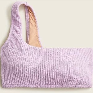 J.Crew Textured One-Shoulder Bikini Top in Dusty Mauve Size S